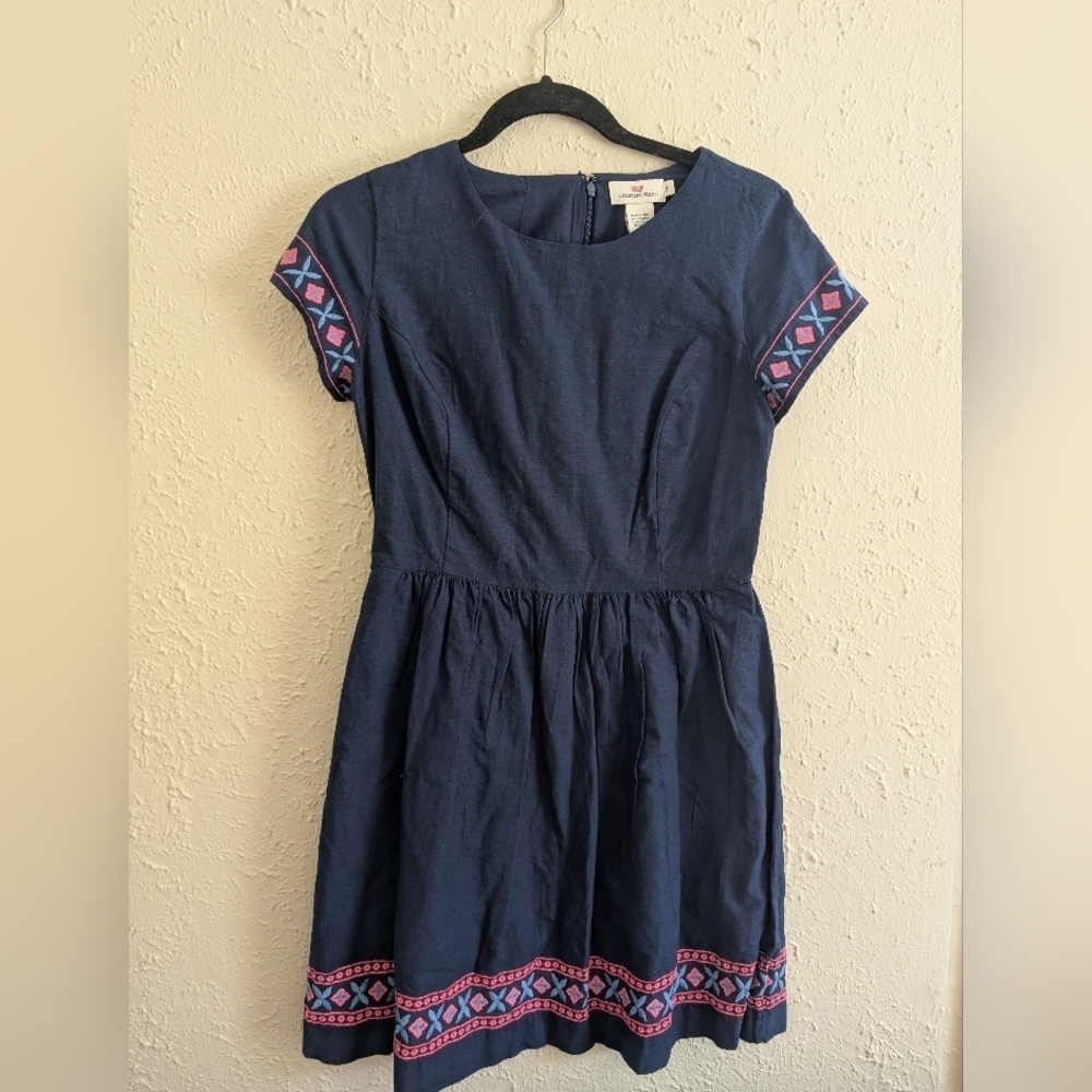 Vineyard Vines Women's Sheath 100% Cotton Embroidered Dress